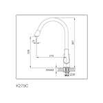Vòi rửa chén nóng lạnh Malloca K279C / Đồng thau mạ chrome